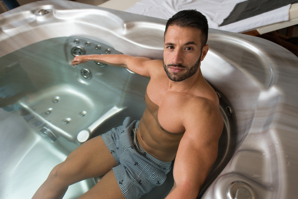 Wellness,Spa, ,Man,Relaxing,In,Hot,Tub,Whirlpool,Jacuzzi