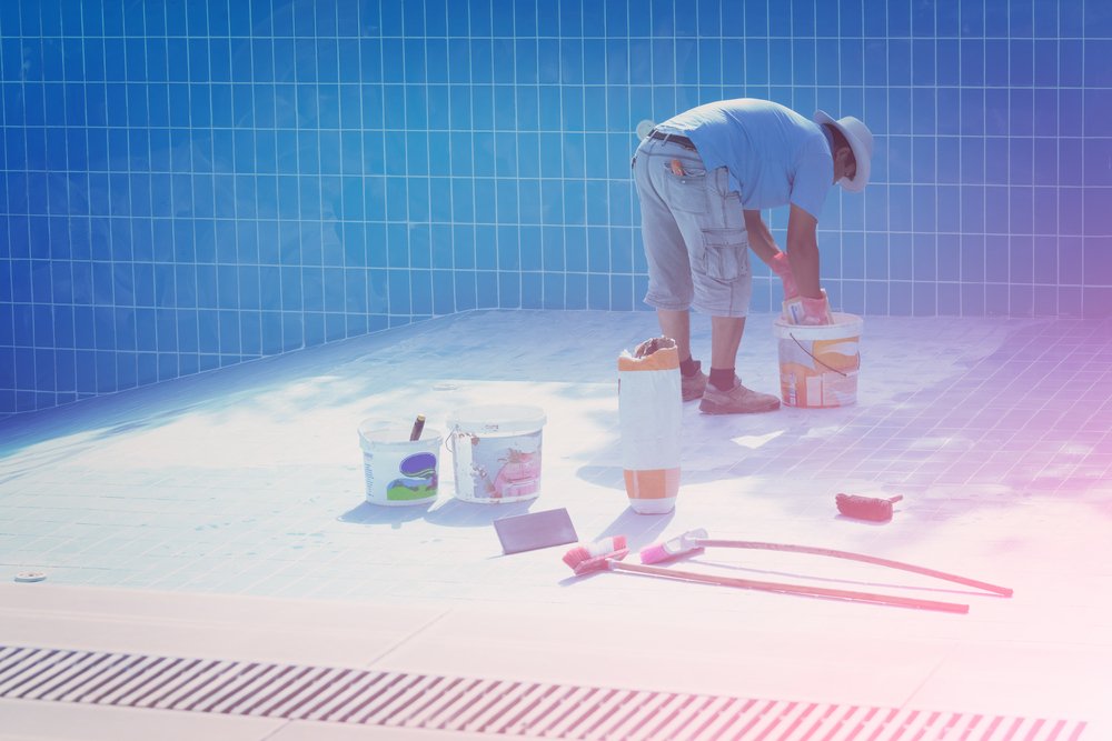 Swimming pool concrete crack repair