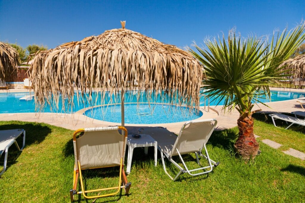 Water summer resort sunbed